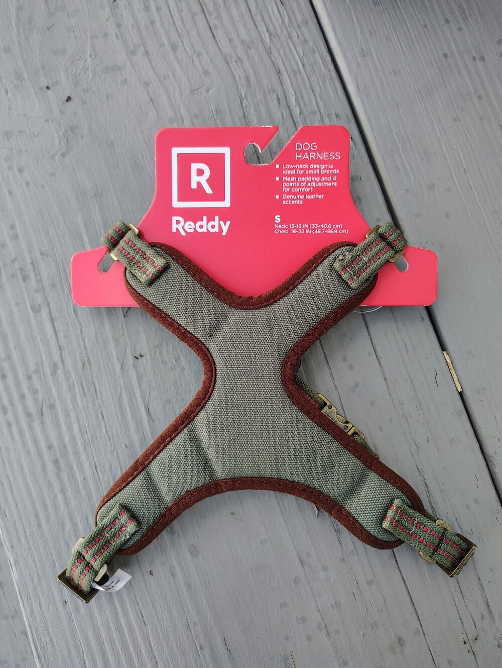 Freddy Dogs Harness in Olive Green with Brown Trim